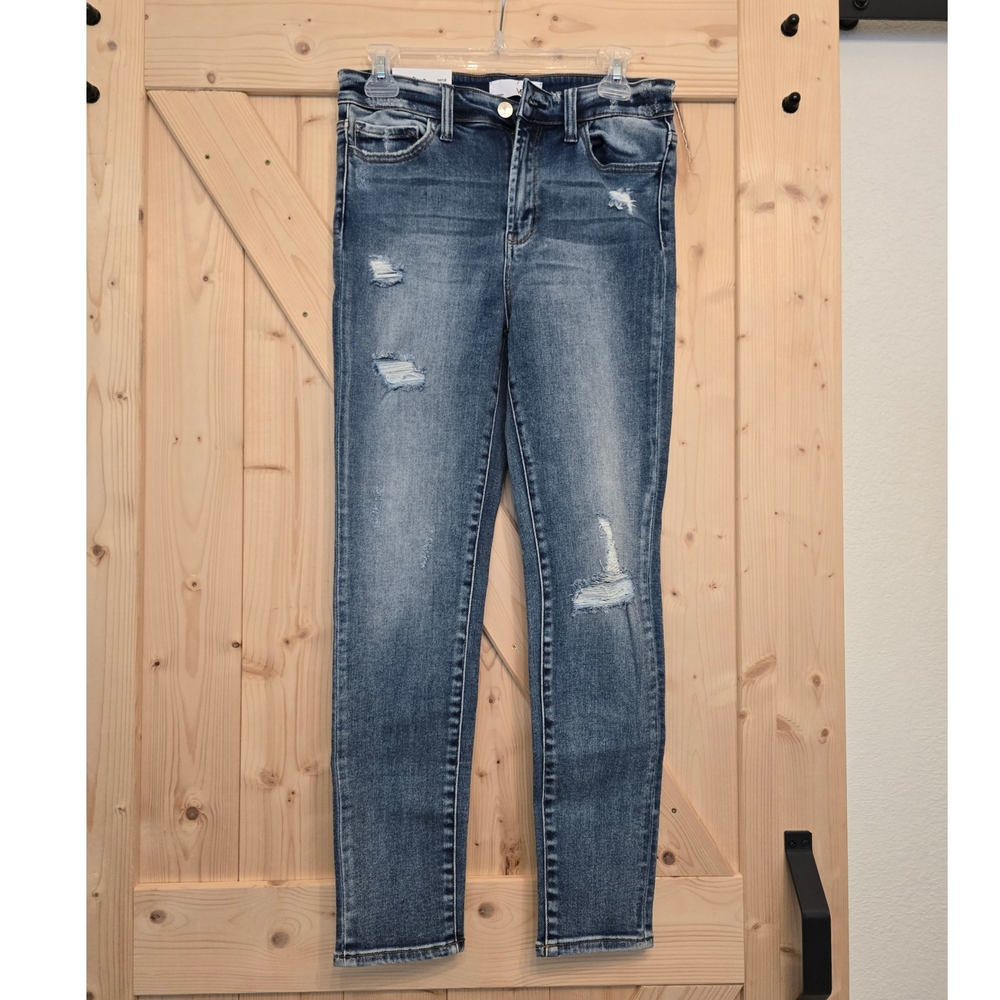 Distressed Blue Jeans